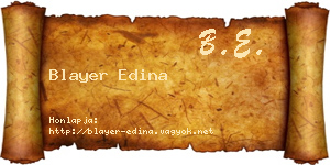 Blayer Edina névjegykártya